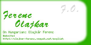 ferenc olajkar business card